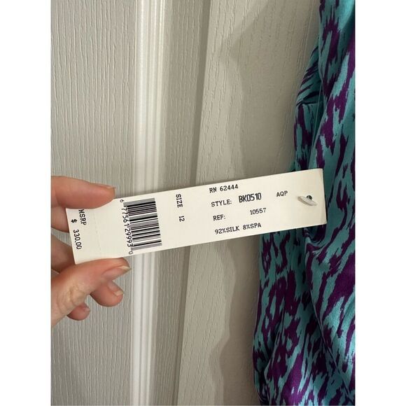 NWT Nicole Miller Blue PurpleStudio Cocktail Dress Size 12 - Picture 7 of 7